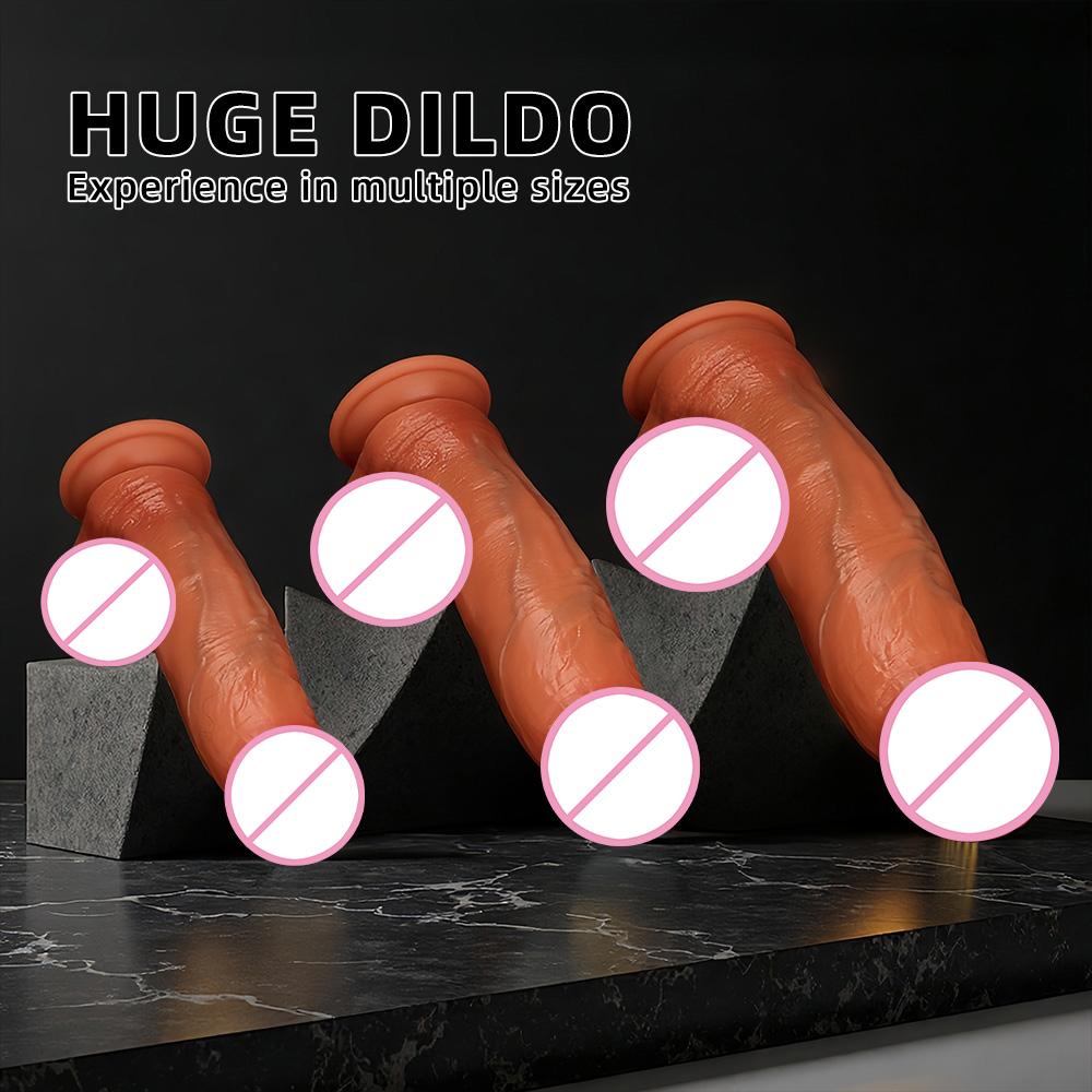 Curved Thick Realistic Dildos Silicone Large Penis Massager Unique Fantasy G-Spot Anal Clitoris Stimulator Masturbators Adult Sex Toys for Women Men