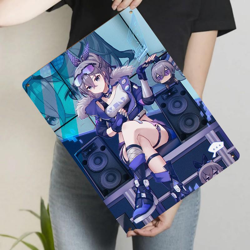 

Custom Anime Character Metal Wall Art Decor Modern Manga Home Decoration Collectible Gift for Gamers 20x30cm（7.8x11.8inch）