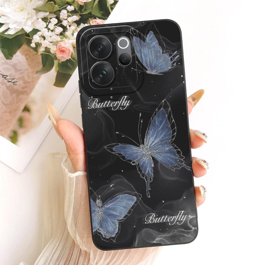 For Vivo V70 Lite V70 FE VivoV70 V2538 v2550 V2548 Phone Case Floral Aesthetic Moon Nigth Bow Pattern Funda Soft Silicone Cover