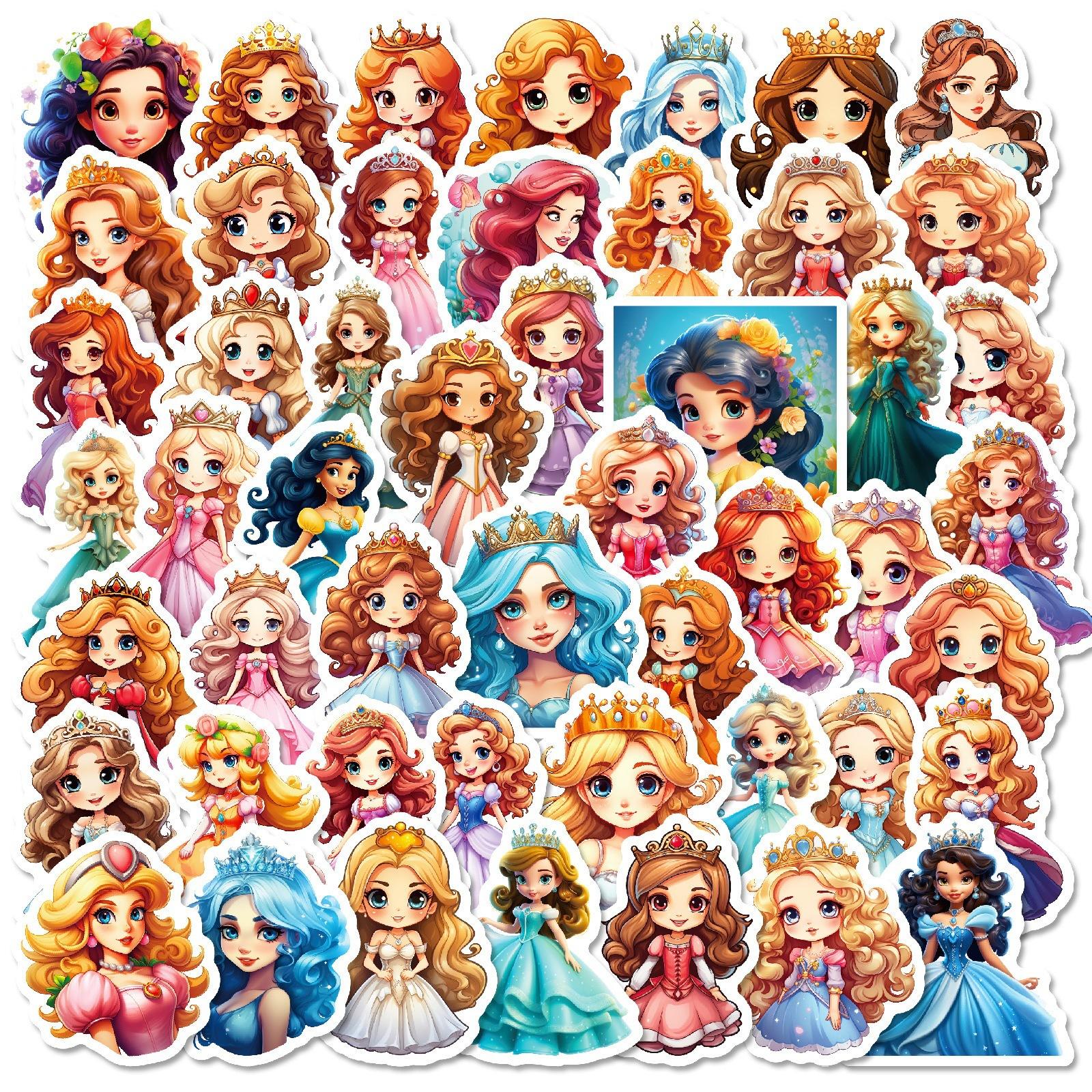 

50 Cute Little Princess Graffiti Stickers for Children DIY Stickers Water Cup Waterproof Decorative Stickers
