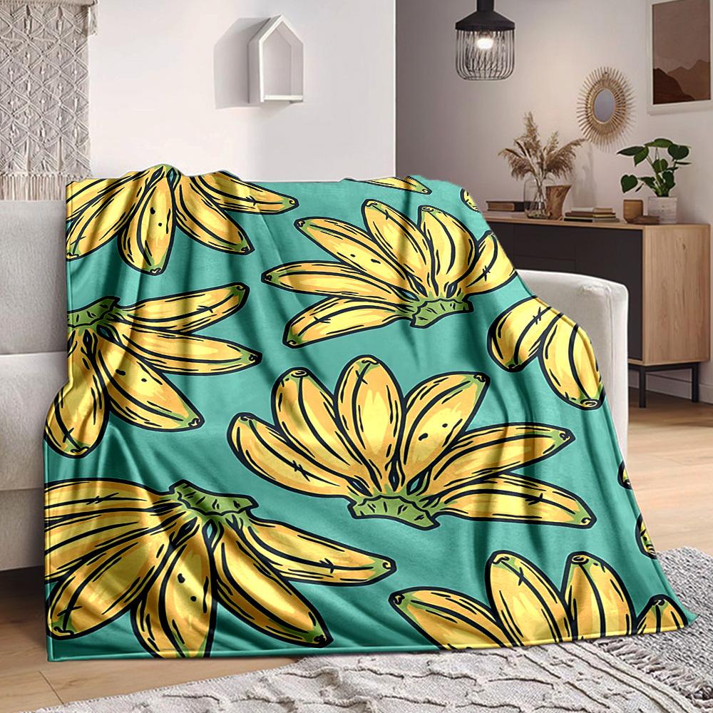 

1pc Banana Pattern Blanket Warm, Cozy, And Soft, Suitable for Sofas, Beds, Cars, And Office Use.Perfect for Camping And Travel, Making It a Great Gift 100x150cm