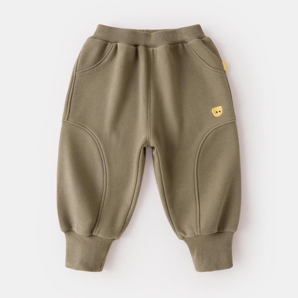 Dudu Home Winter Fleece-Lined Baby & Kids' Pants: Thick, Warm, Unisex Sports Pants for Boys and Girls