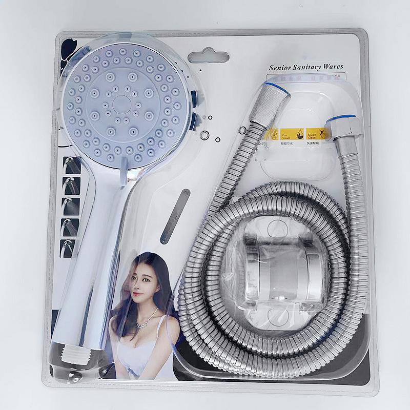High Quality Plastic Sealed Five-speed Large Water Outlet Adjustable Shower Head Universal Handheld Bathroom Shower Head Set