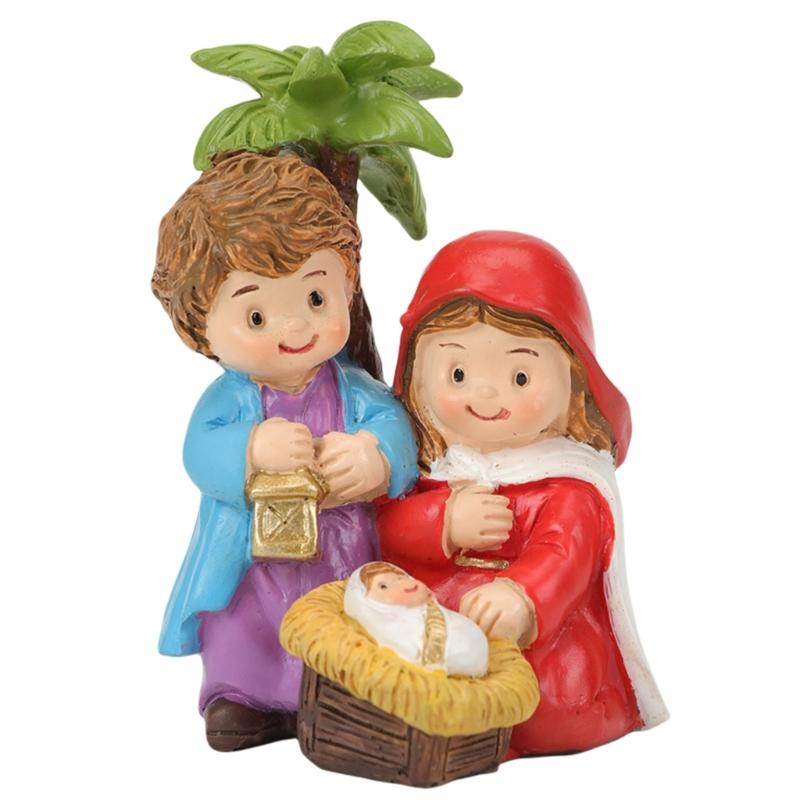 Elegant Nativity Scene Figurines Set for Christmas Home Decoration On Tables and Fireplaces Ornament