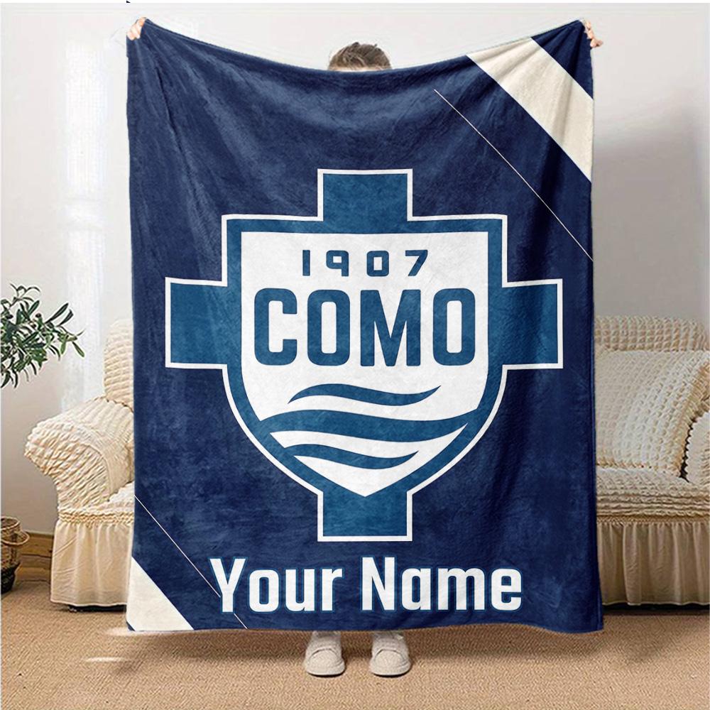 1pc Como1907 Blanket with Custom Name, Gift, for Men and Women, Soft Blanket, Good for Sofa Bed Couch Travel, Lightweight Flannel Blanket