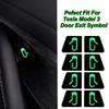 Adesivi Luminosi per Pulsante di Apertura Portiera Auto per Accessori Tesla Model 3 Adesivo Promemoria Apertura Portiera Interruttore Alzacristalli Bracciolo