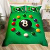 Billiards Ball Duvet Cover Sports Games Comforter Cover Full Queen, Billiard Balls Bedding Set Team Sport Bedclothes with Zipper