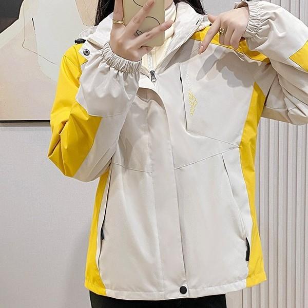 Autumn and Winter New Outdoor Sports Jacket Men's and Women's Color Matching Detachment Cap Waterproof, Windproof and Breathable Clothing