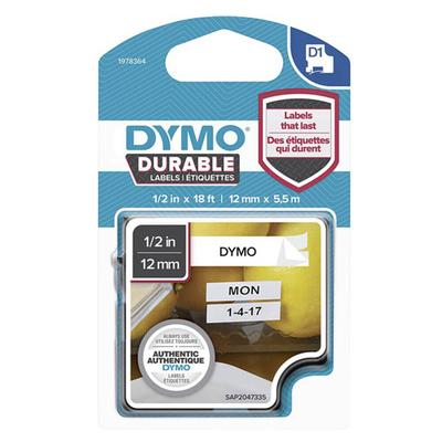 Dymo D1 Ανθεκτική Ετικέτα Ταινίας 12mmx5.5m (Μαύρο σε Λευκό)