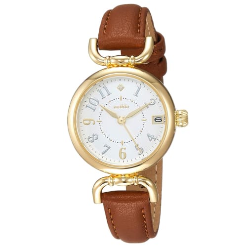 Fieldwork Analog Ibany Watch with Date Display, Leather Strap, White Dial, Brown, YM001P-3, Women's