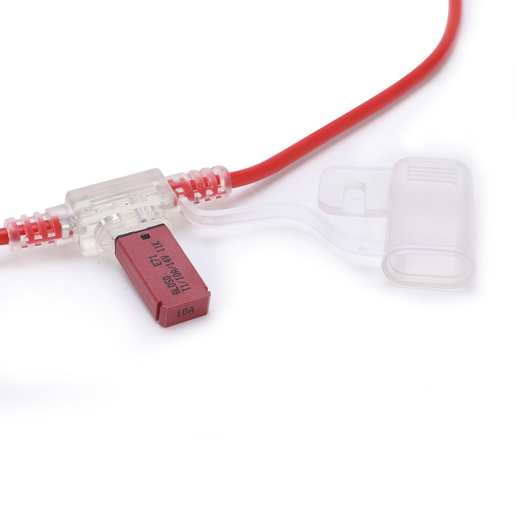 31.5cm 12AWG Car Fuse Holder TPE PVC with Manual Reset 10A Fuse for Automobiles Trunks RVs