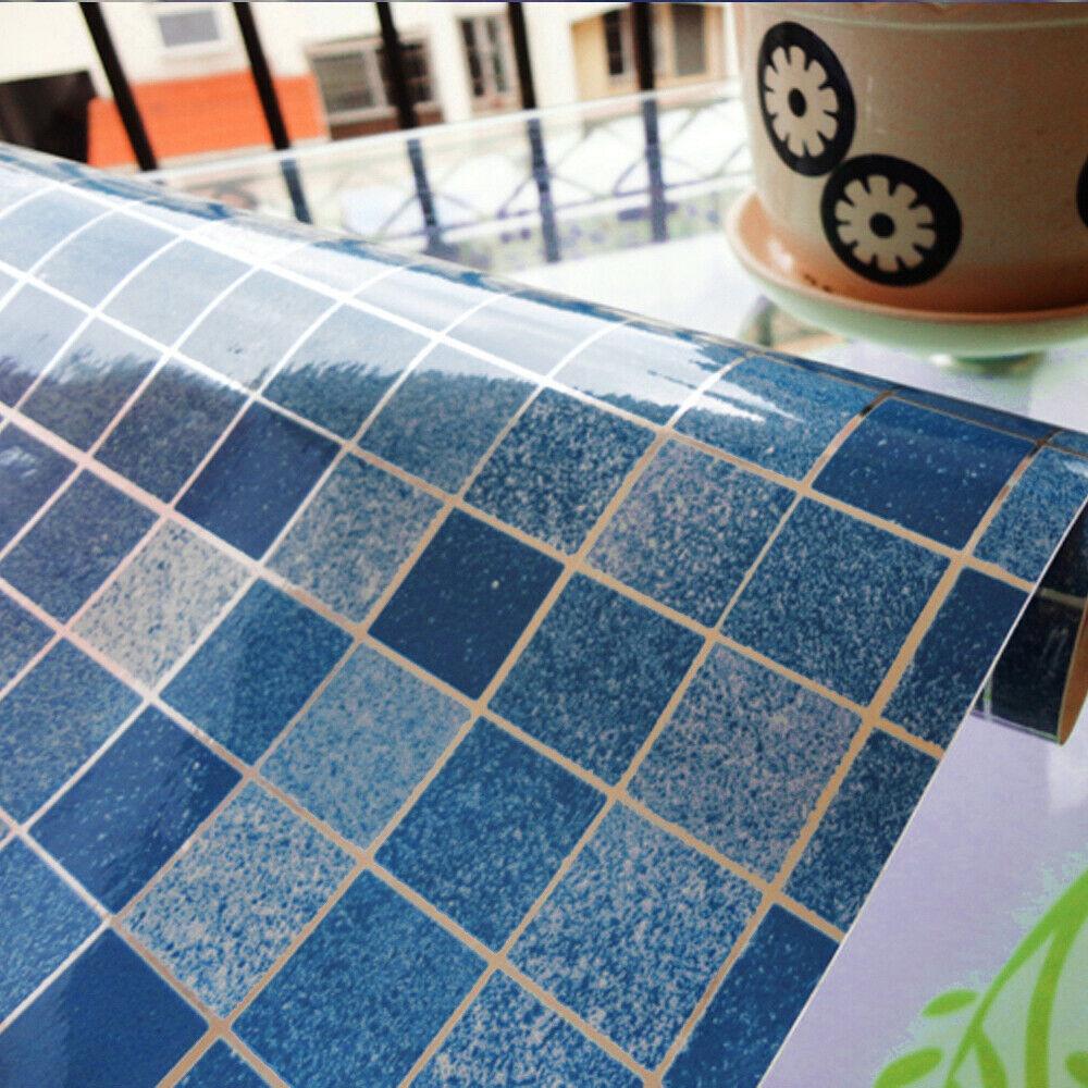 Capa de Parede Autocolante Mosaico Azul Descascar e Colar Capa de Parede de Banheiro Capa de Bancada Azulejo de Parede Decalques Decoração de Bancada de Cozinha X