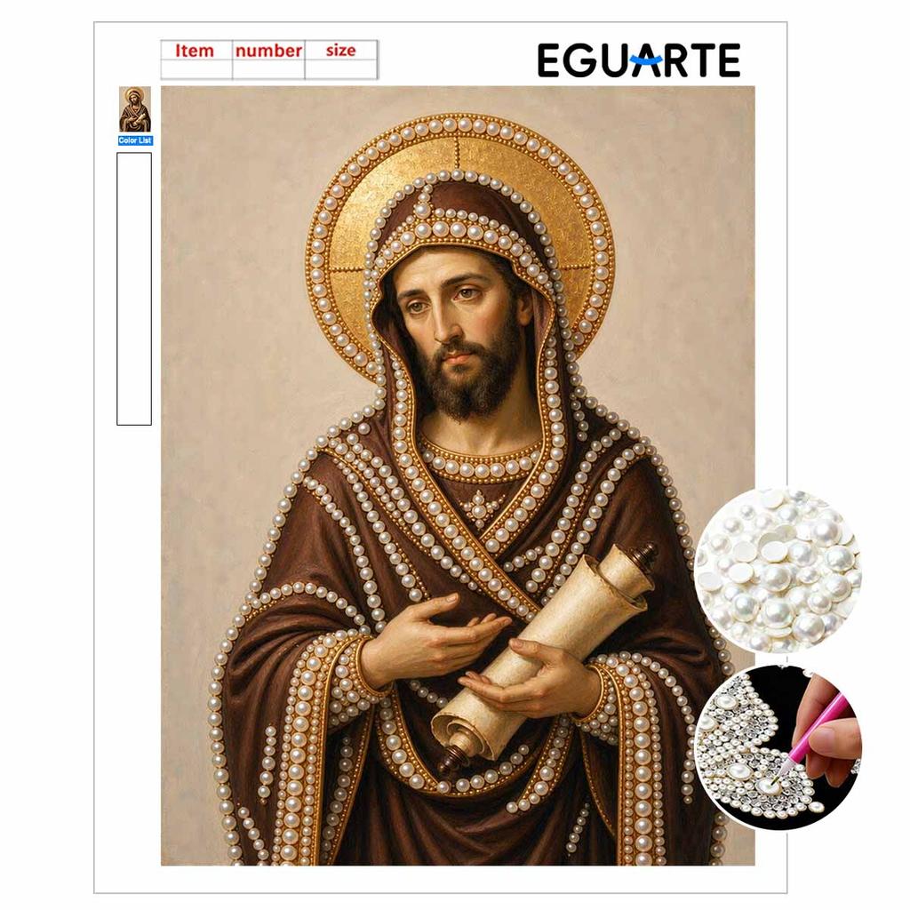 DIY 3D Pearl Diamond Painting Art Set Religious Saint Portrait Home Decor Art Set Wall Art