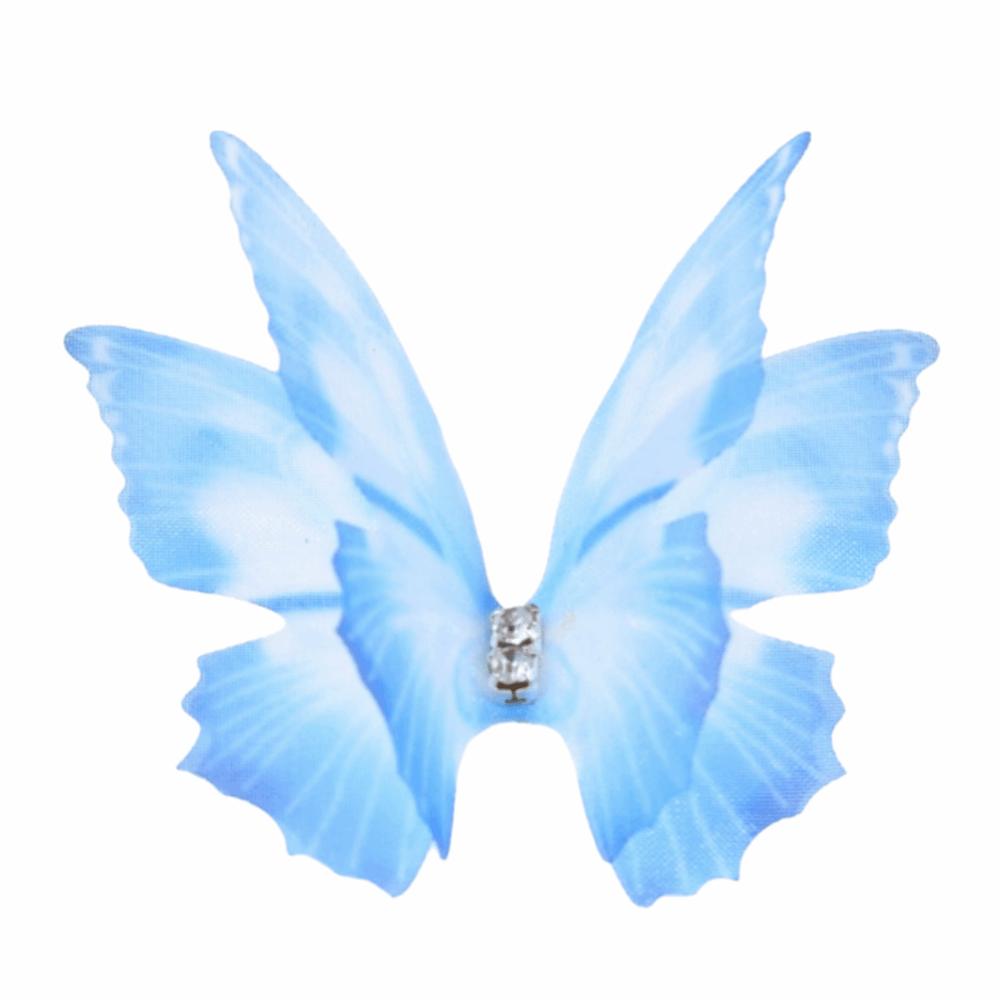 50Pcs Gradient Color Organza Fabric Butterfly Appliques 5CM 3D Fairy Chiffon Butterfly Organza Fabric Fluttering Moth