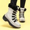 Winter Snow Boots Women Waterproof Suede Warm Plush Non-Slip Rubber Skiing Hiking Shoes New Stylish Winter Essential Causal Shoe