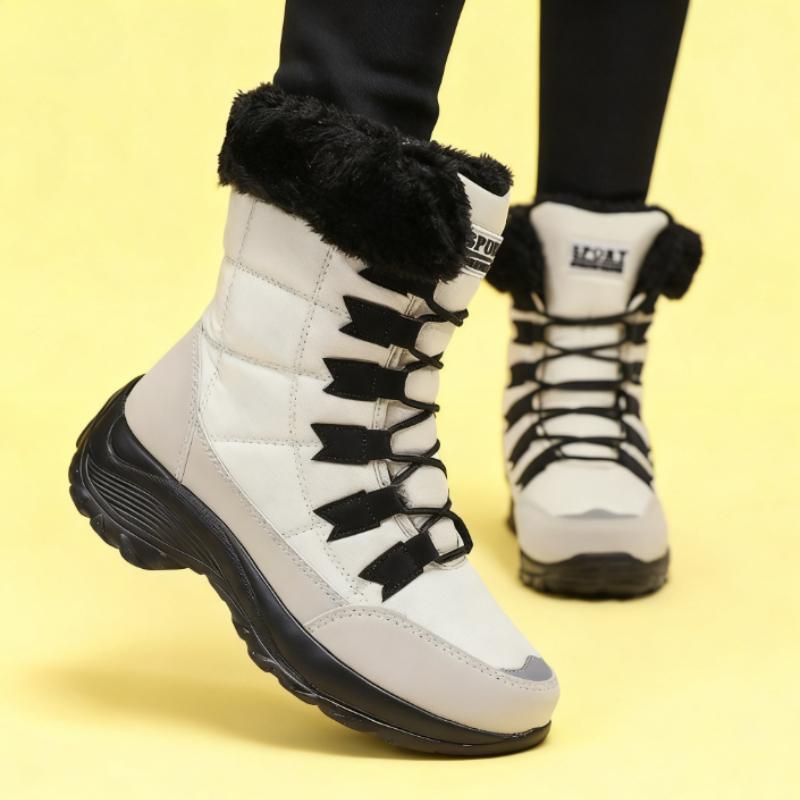 Winter Snow Boots Women Waterproof Suede Warm Plush Non-Slip Rubber Skiing Hiking Shoes New Stylish Winter Essential Causal Shoe