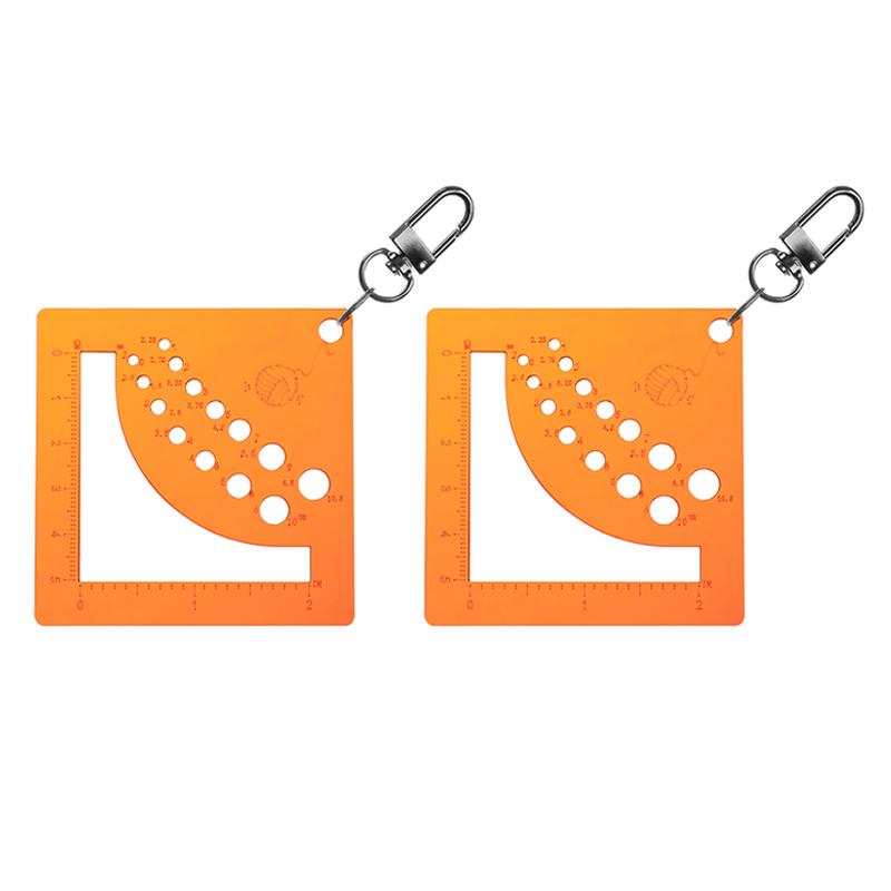 2Pcs Acrylics Knitting Needle Gauge Ruler For Sweater Sewing Craft Knitting Needle Measure Tool With Keychain Carabiner Clip