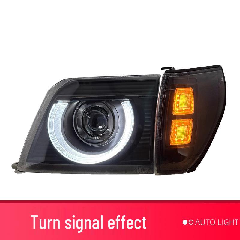 Toyota Old Prado LC90 Defender-Style Headlight Assembly: LED Daytime Lights & Bi-Beam Projector