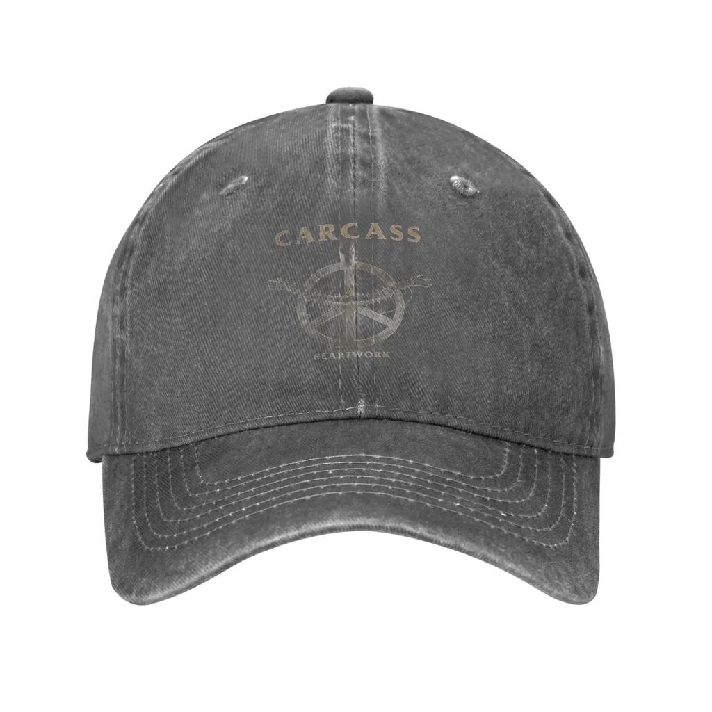 Summer Carcass Band Baseball Cap Sun Heartwork 1993 Dropshipping Print Washed Trucker Hat Men Women Y2k Kpop Rock Baseball Caps