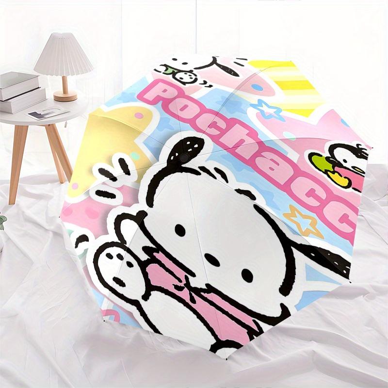 Pochacco,Hello Kitty Automatic Folding Umbrella-Simple 8-Rib Design, Bright Cartoon Pattern, Durable Iron Frame, Suitable For Travel, Outdoo