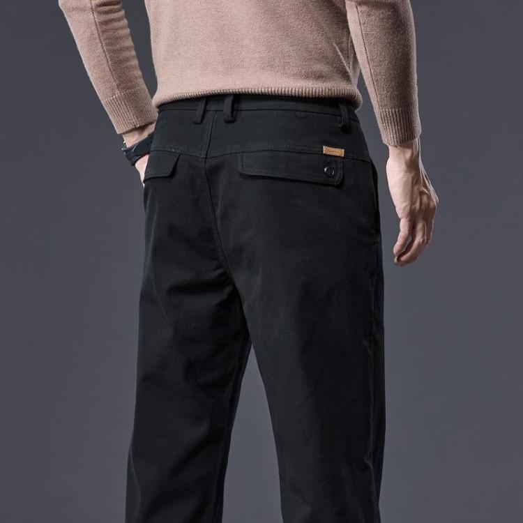 New Autumn Men's Slim Fit Straight Leg Casual Pants Wrinkle Resistant Business Elastic Versatile High-End Outer Wear Trousers