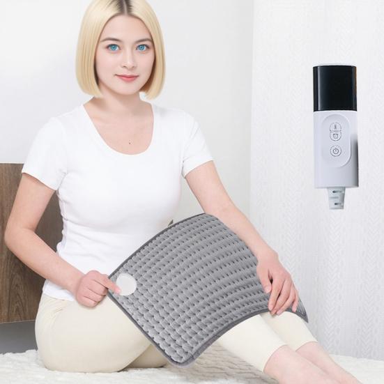 75W Electric Heating Blanket Back Neck Shoulder Pain Relief 9-Gear Temp 4-Gear Timer Flannel Electric Warming Pad UK Socket