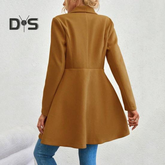 Damen Mittellanger Mantel, Winddichter Mantel mit Reverskragen für Damen, Warme, Stilvolle Oberbekleidung für Frühling und Herbst