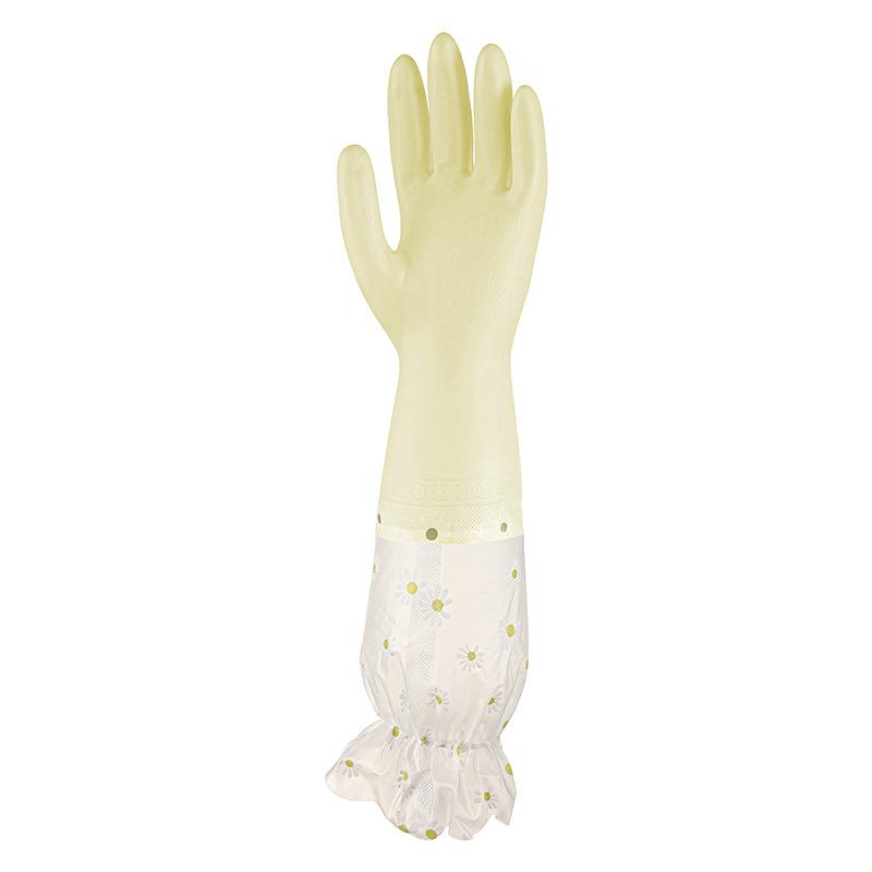 Jelly-Colored PVC Kitchen Cleaning Gloves with Elastic Cuffs - Waterproof and Latex-Free for Dishwashing and Laundry