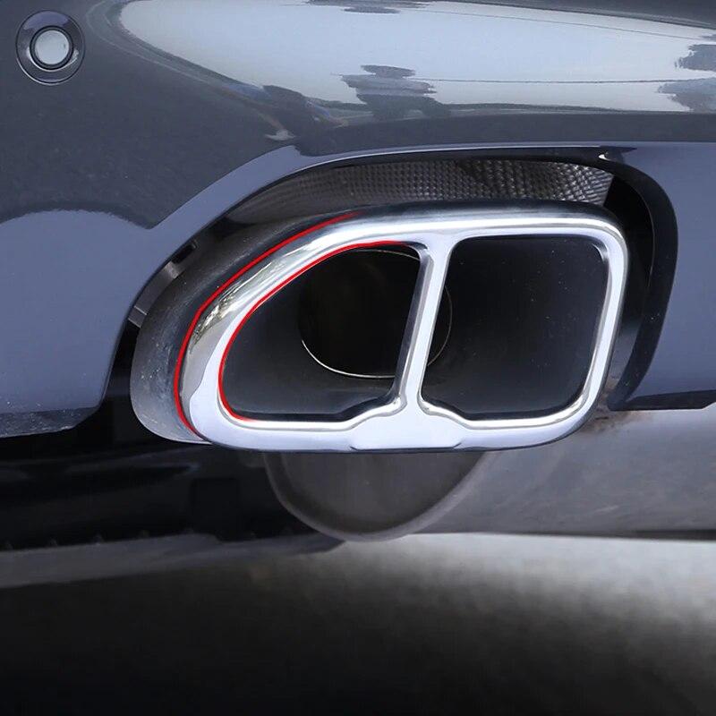 2 Stücke Auto Heckklappe Heckklappe Rahmen Abdeckung Auspuffrohr Dekoration Außenzubehör Für BMW X3 G01 2018 2022