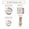 Rose Gold Floral Baby Shower Party Tableware Set 24 Eco-friendly Plates Napkins Cups Knives Forks Table Decorations