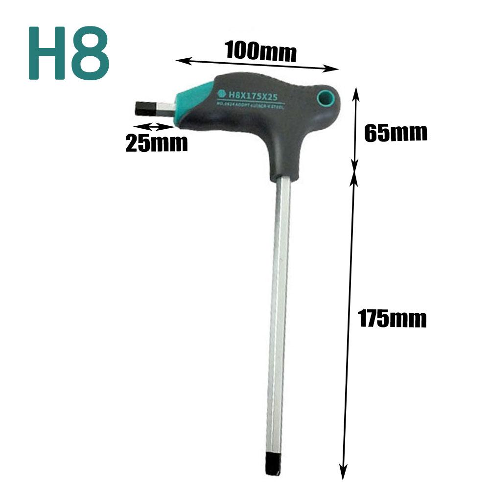 1pc T-Type Hex Key Wrench Spanner For H2.5-H8 Hexagon Screwdriver Repair Hand Tool For Motorcycle Car Repair