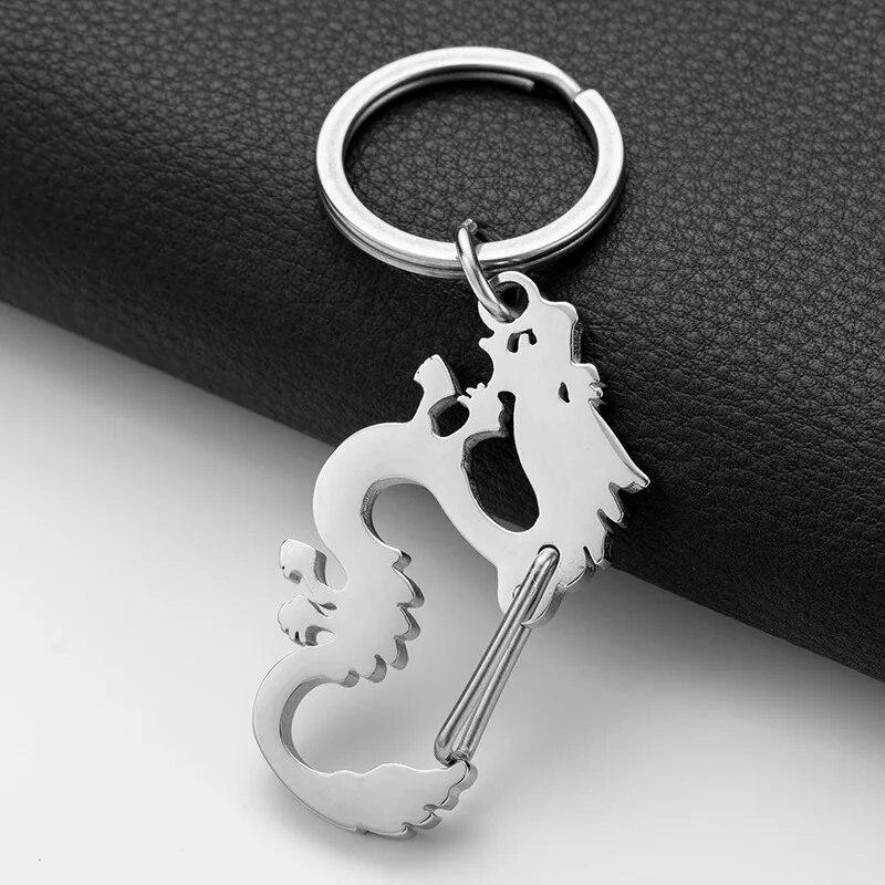 Металлический брелок Зодиак Дракон 2026 Подвеска Новый год Креативный брелок серебряный — фото 3