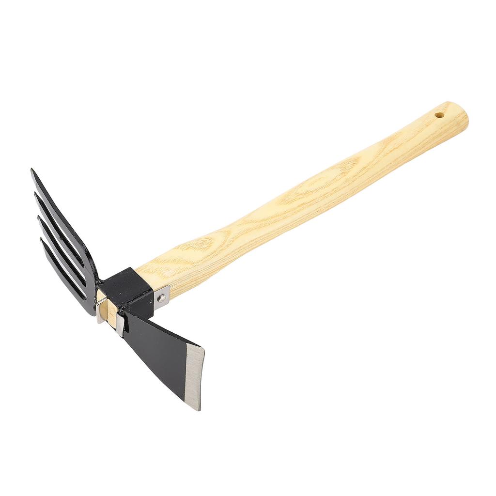 Hand Hoe Rake Tool Carbon Steel Wooden Handle Gardening Digger for Weeding Harvesting Digging Planti