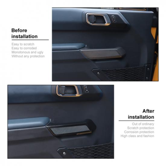 Black 4x Interior Door Armrest Handle Panel Cover For Ford Bronco -2025 US