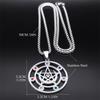 Aesthetic Witch Pentagram Knot Necklace for Women Men Stainless Steel Silver Color Pagan Pentacle Chain Gift Jewelry N9720S02