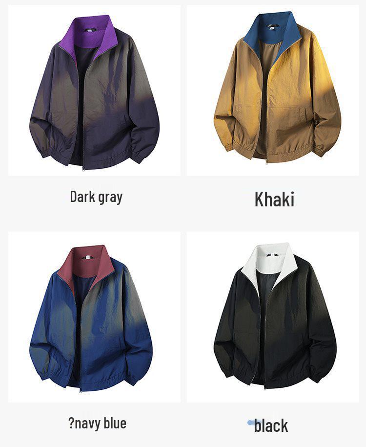 2026 Spring Men's Trendy Retro Windproof Reversible Jacket: Versatile, Comfortable, Loose-Fit Casual Outerwear