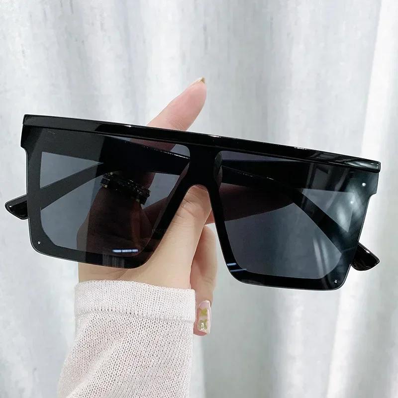 New Black Square Sunglasses Woman Big Frame Fashion Retro Mirror Sun Glasses Female  Vintage Lady Lunette De Soleil Femme