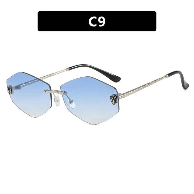 Snakehead rhombus sunglasses rimless trimmed new irregular retro sunglasses sunscreen sunglasses women