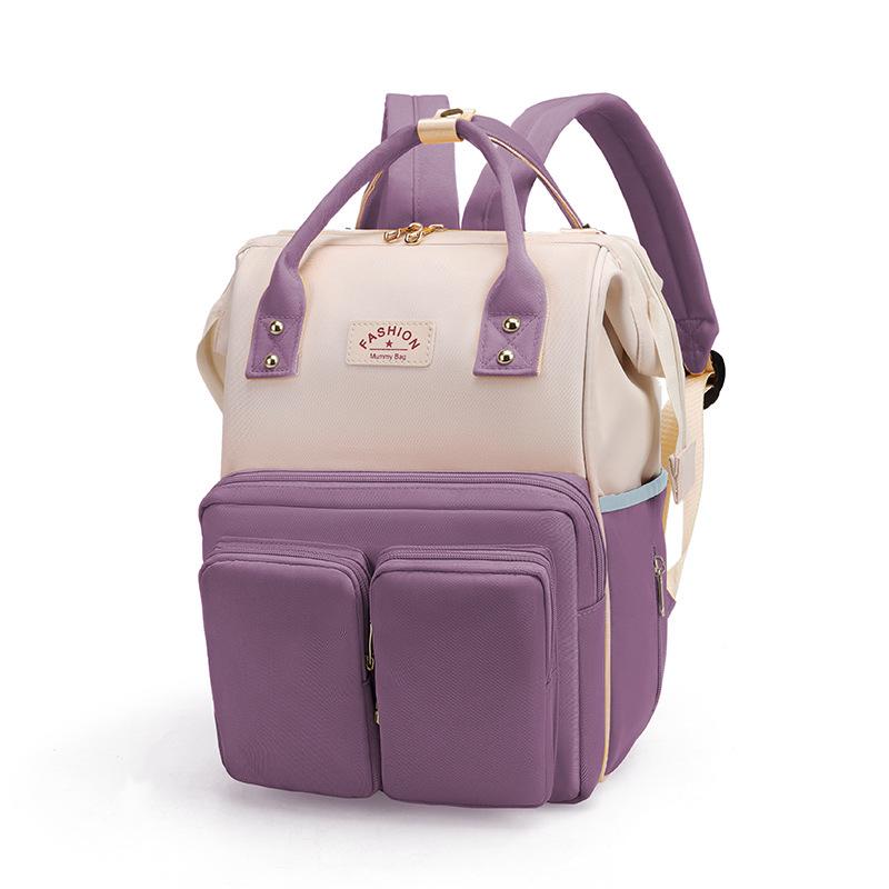 Mama's Multifunctional Backpack: Stylish Diaper Bag with Insulated Compartments & Changing Pad