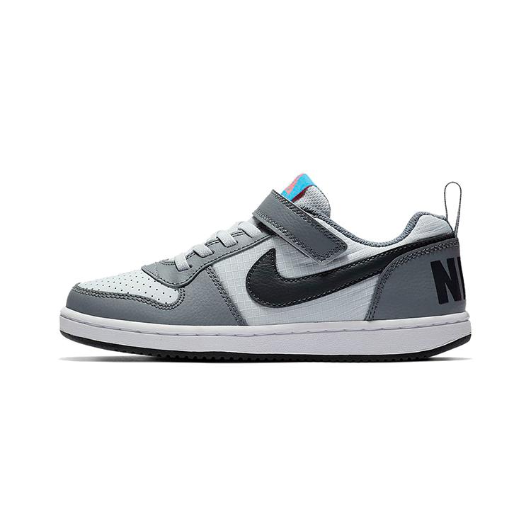

Nike Court Borough Low Slip Resistant Low top Kids Skateboarding Shoes Gray Blue Children Aged 3 7 Years Old 870025-006 28