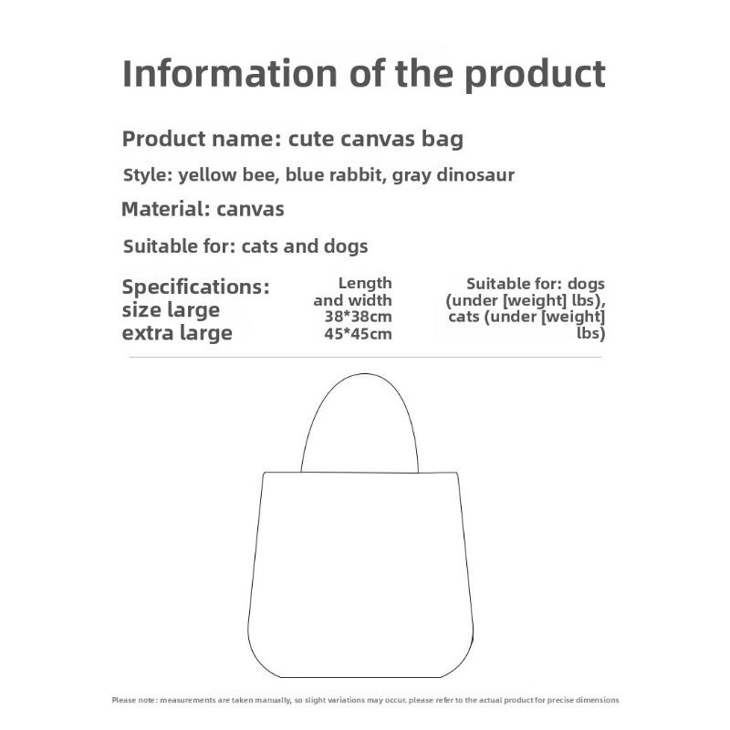 1Pcs Cute Canvas Cat Sling Bag with Head Hole Portable Pet Carrier for Small Medium Dogs Cat Supplies