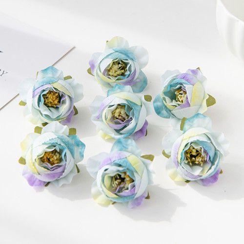 

20/50pcs Artificial Flowers Silk Peony Wedding Bridal Garland Home Vase Table Party Scrapbook Brooch DIY Gift Box Car Decoration 20pcs