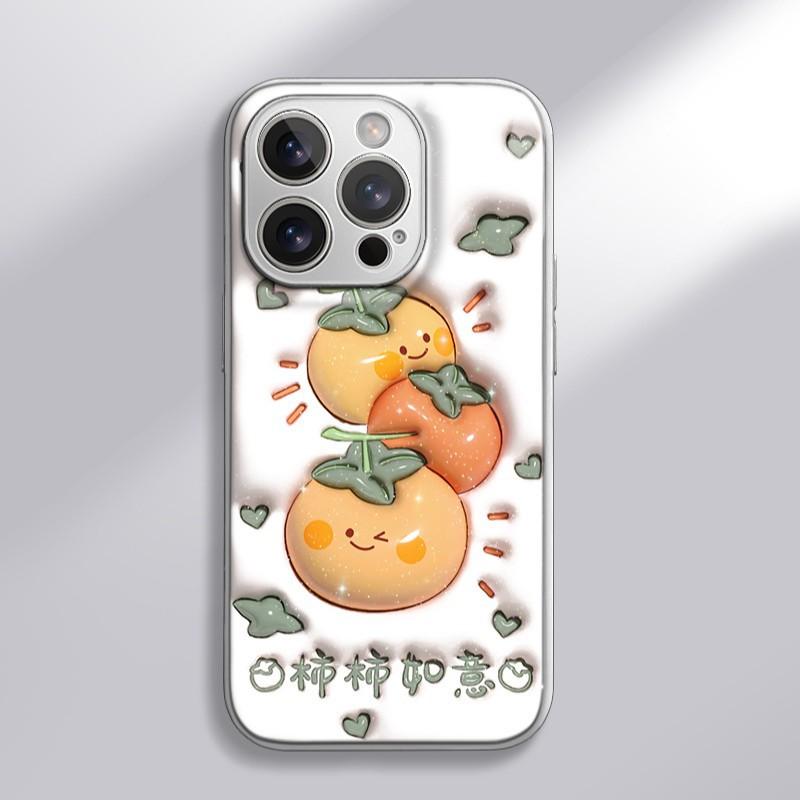 Persimmon Ruyi for Apple 16promax Cartoon Women's for IPhone Case 15 New 14 Water Gel Case