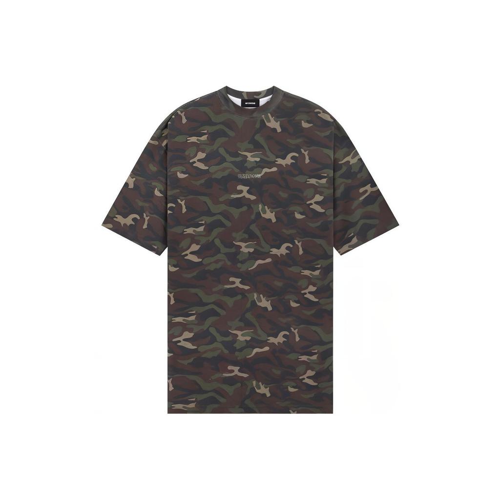 WE11DONE Casual Round Neck Short Sleeve T-Shirt Unisex Tops Camouflage WD-TT0-24-793-U-KK