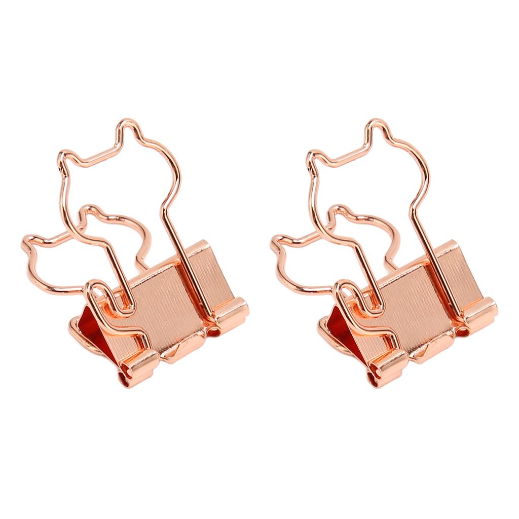 100 Pcs  Clips Metal Hollow Cat Shape  Gold Small  Clips for Office Documents Certif
