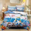 Die Schlümpfe Staffel Anime, Komfort-Bettwäsche für Zuhause und Schlafzimmer, Nordisches Polyester-Material, geeignet für Kinder und Erwachsene, 3-teiliges Set