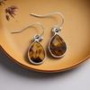 Fashion new smart wind natural stone crystal water drop pendant earrings popular Ins jewelry in Europe and America