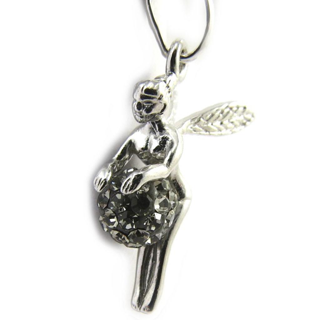 Les Trésors De Lily [L9752] - Silver Pendant 'Tinkerbell' Gray (crystal)