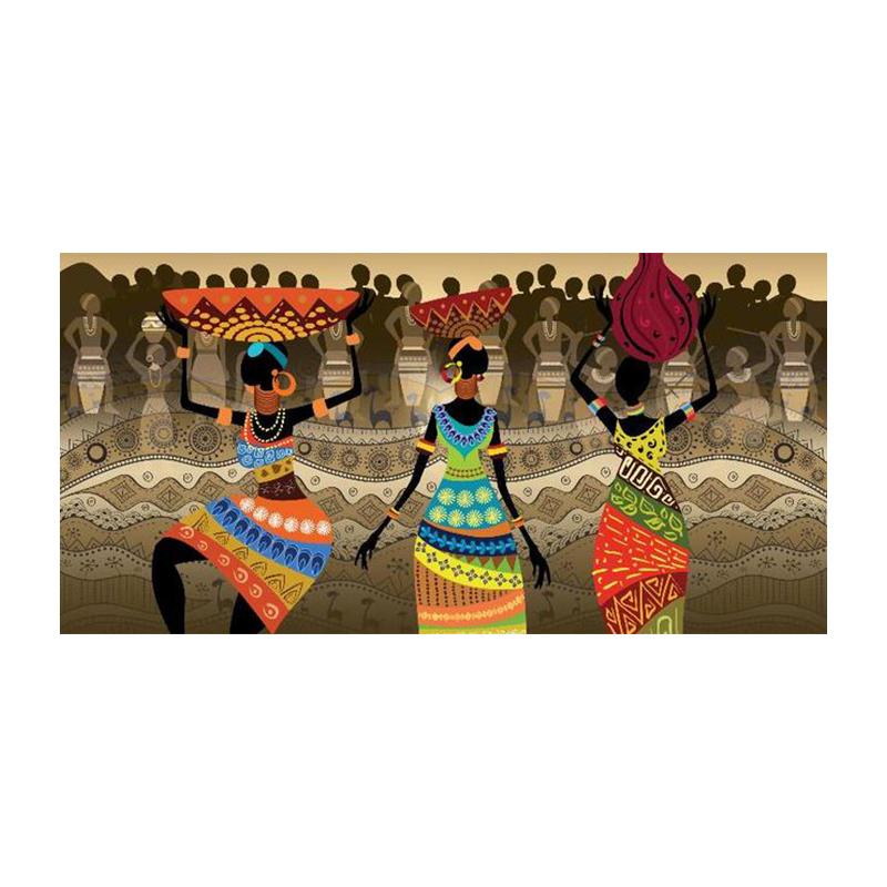 Abstraktní umění Afriky Tančící žena Olejomalba na plátně Nástěnné Umělecké Plakáty Tisky Nástěnný obraz do obývacího pokoje Domácí Cuadros Decor