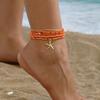 Summer Fashion Multilayer Rice Beads Starfish Pendant Anklet for Women Female Boho Colorful Zircon Beach Foot Ankle Chain Gifts